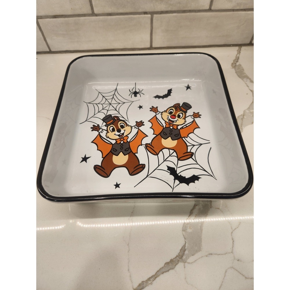 Disney Chip & Dale Halloween Bats Spider Webs Baking Casserole‎ Pan Dish 9" X 9"
